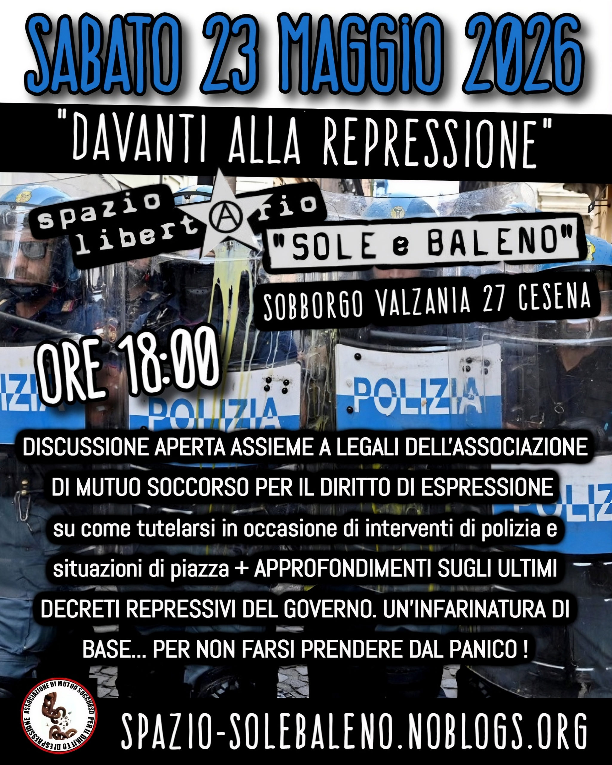 Cesena 23/05 Discussione su repressione e come tutelarsi 