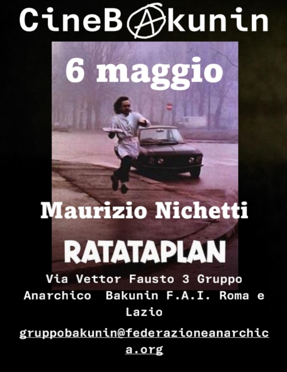 Mercoledì 6 maggio, proietteremo "Ratataplan" (Maurizio Nichetti, 1979)